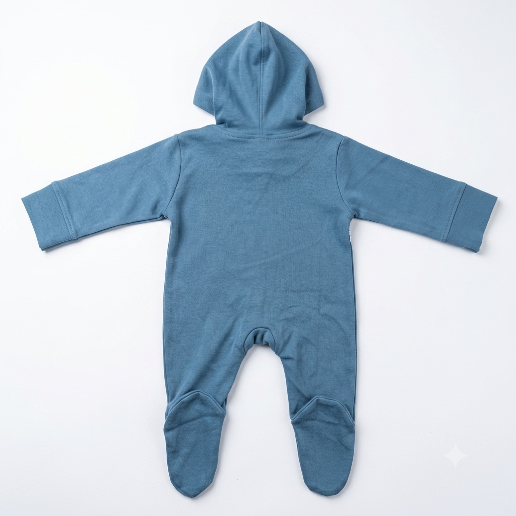 Blue Romper with hood