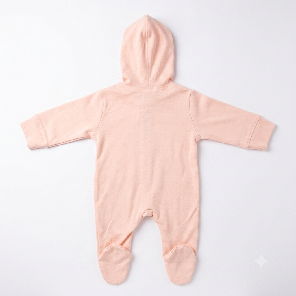 Peach Romper with hood