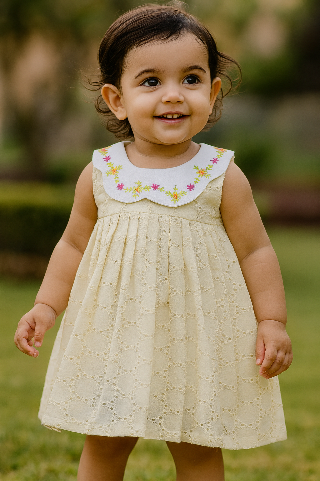 Cream hakoba frock
