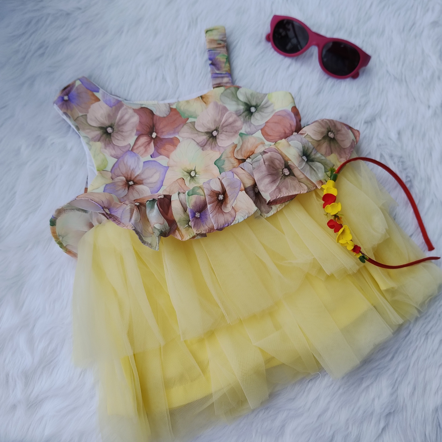 Floral Yellow party frock