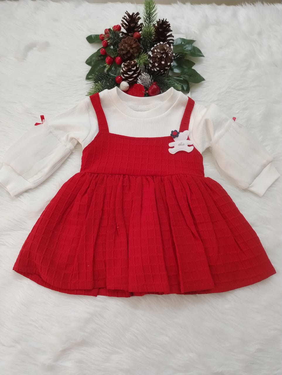 Red and white frock
