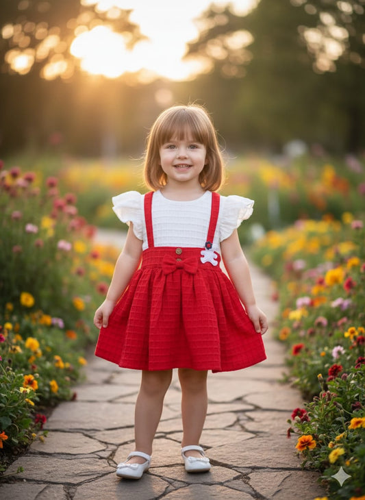 Red and white frock
