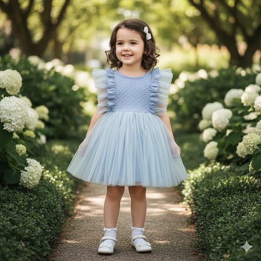 blue net frock