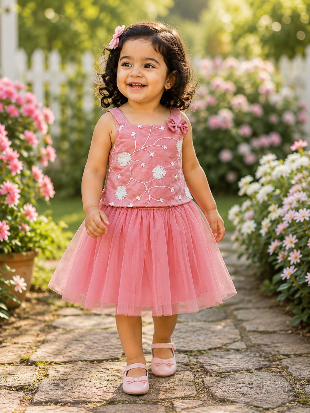 partywear pink skirt and top