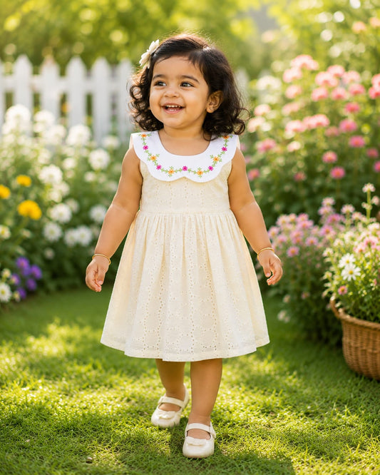 Cream hakoba frock