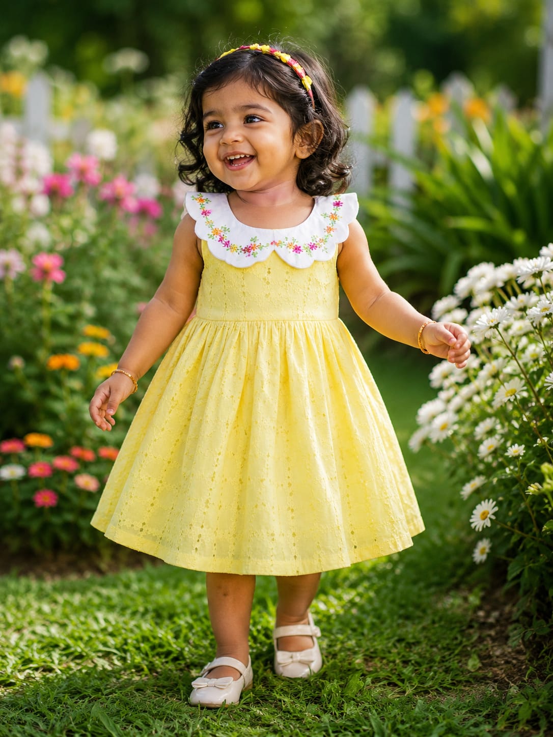 Yellow hakoba frock