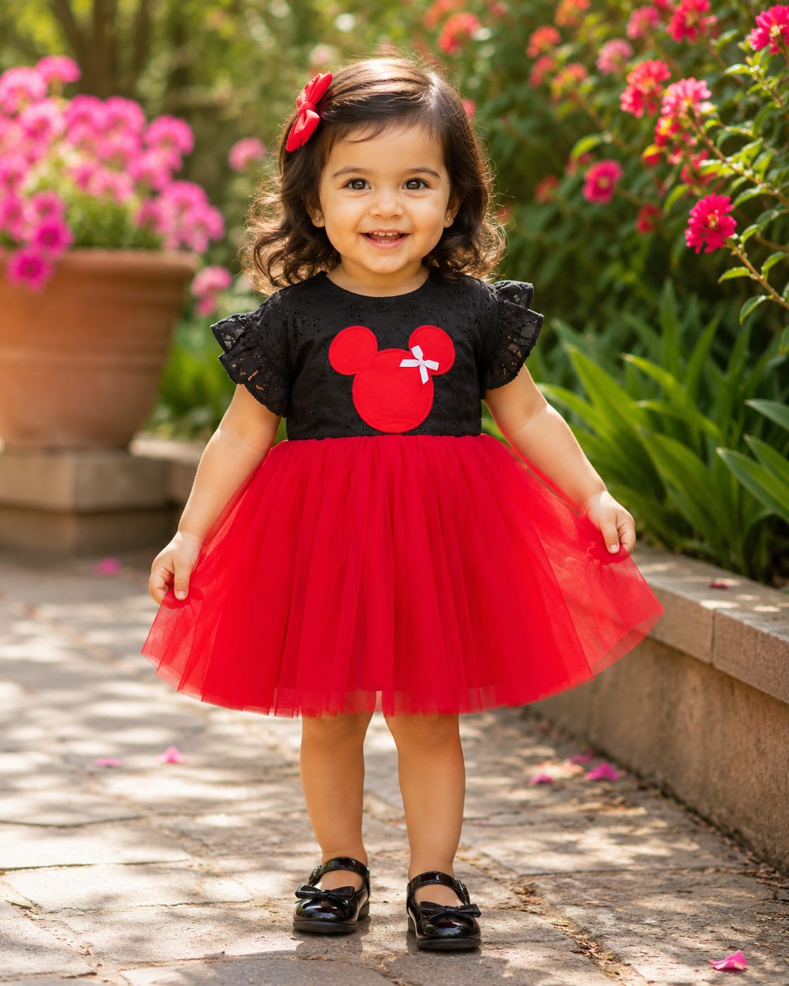 Red and black frock