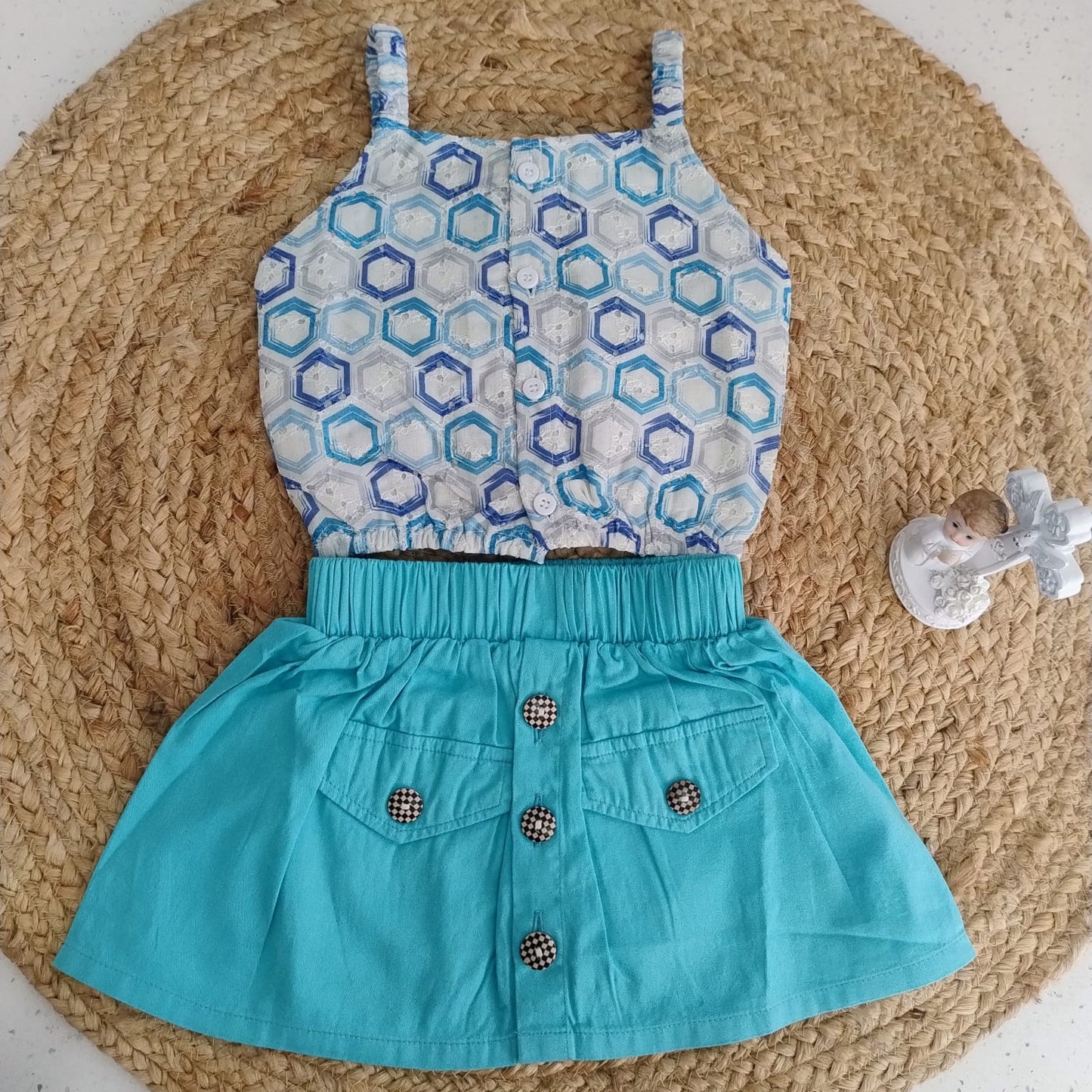 Hakoba printed Top and  Skirt