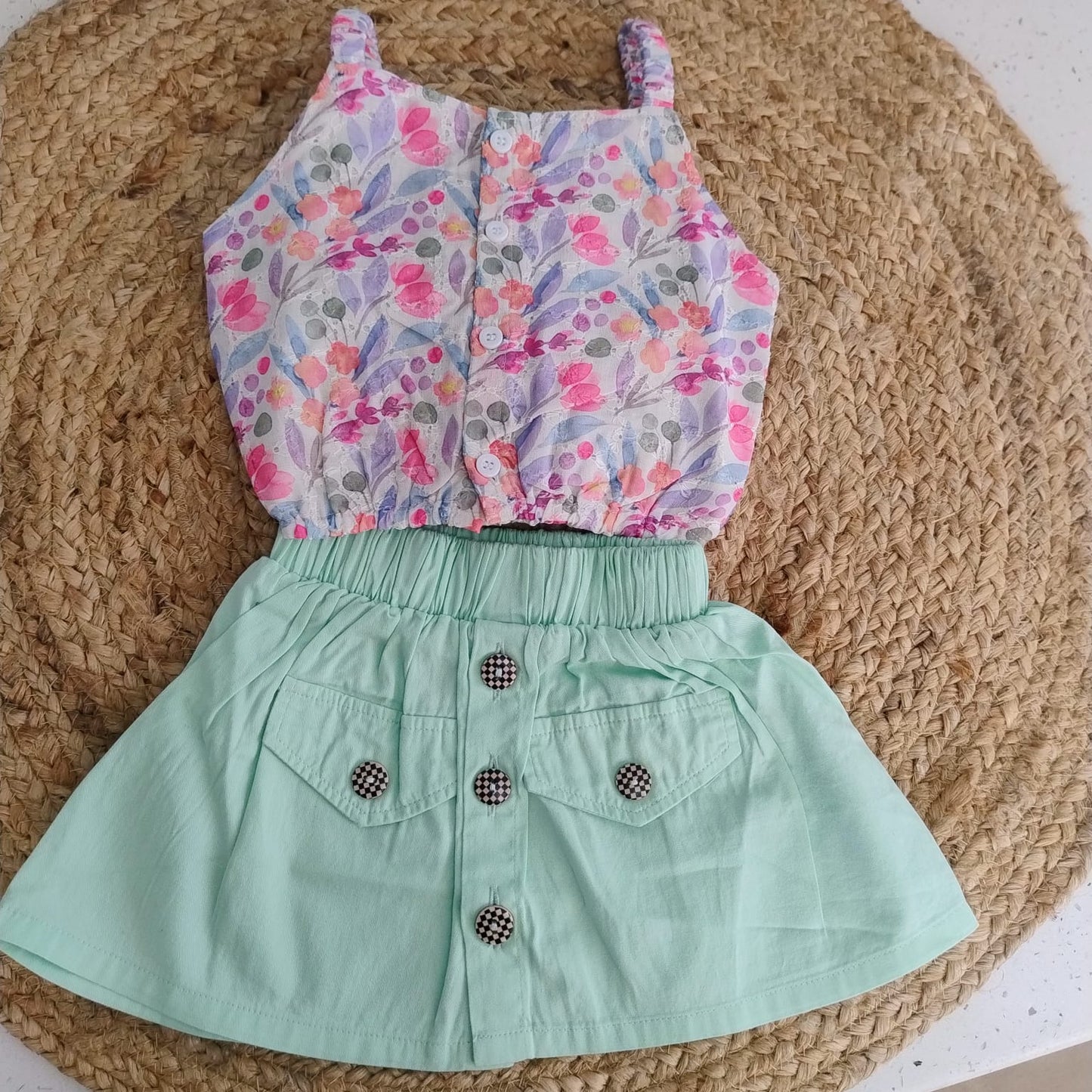 Hakoba printed Top and  Skirt (Copy)