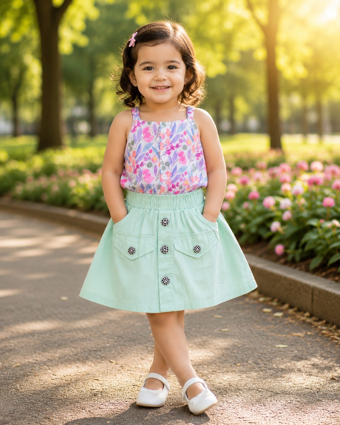 Hakoba printed Top and  Skirt (Copy)