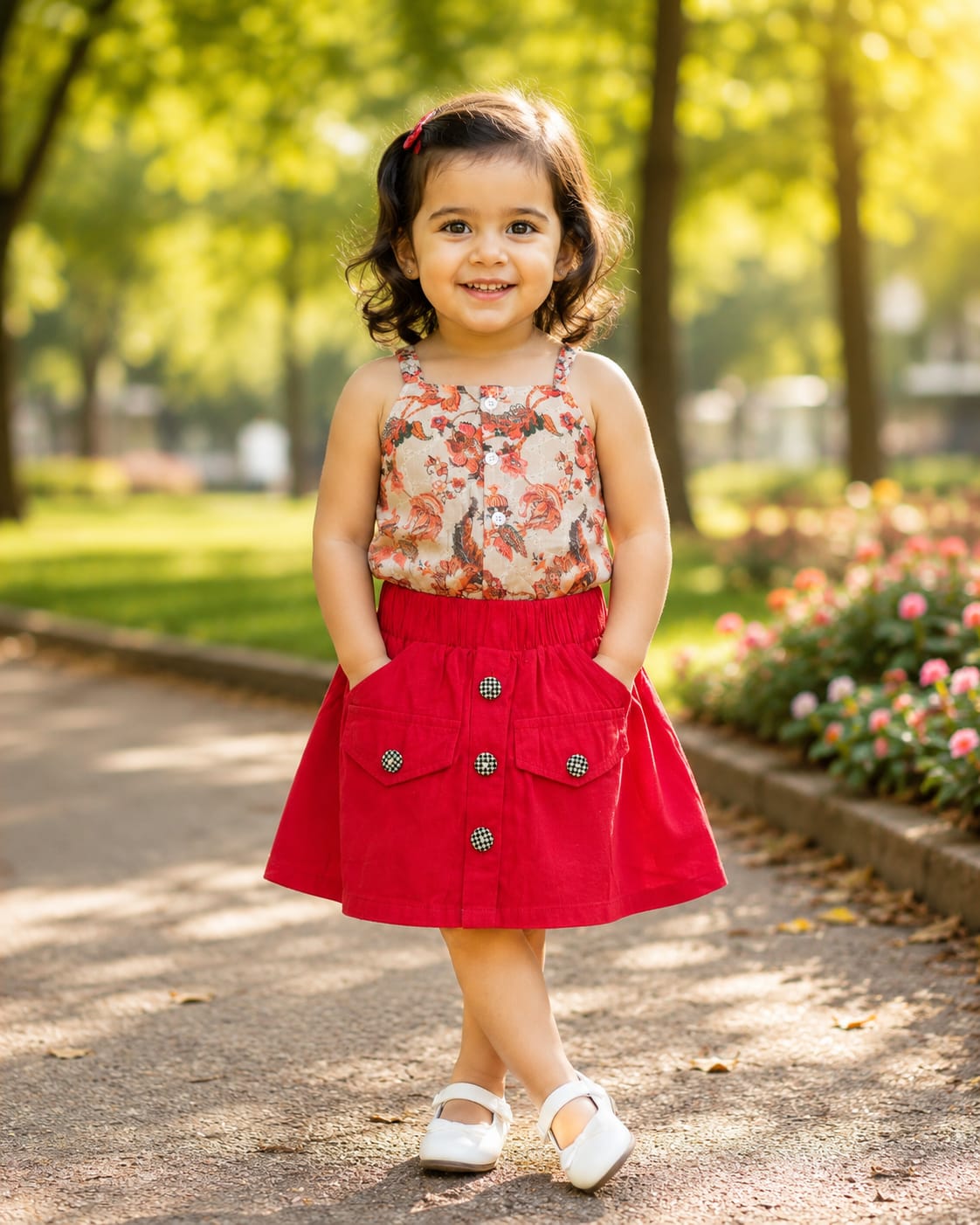 Hakoba printed Top and  Skirt