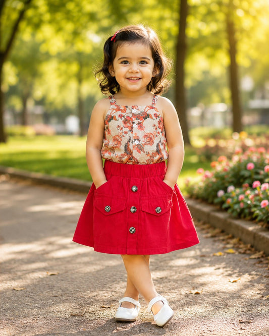 Hakoba printed Top and  Skirt