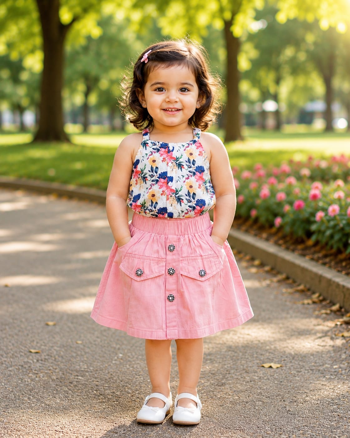 Hakoba printed Top and  Skirt