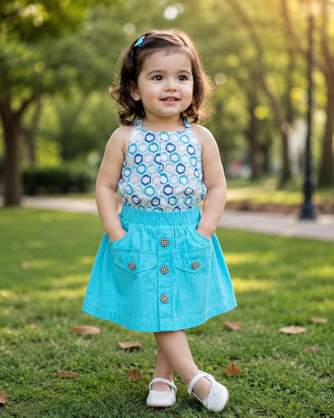 Hakoba printed Top and  Skirt