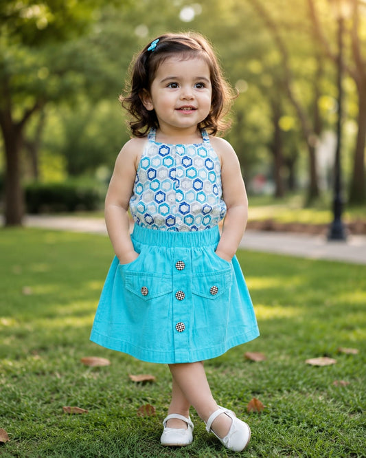 Hakoba printed Top and  Skirt